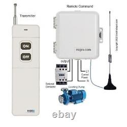 Interrupteur de télécommande sans fil à longue portée avec relais à un pôle 110V 220VAC, résistant aux intempéries.