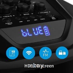 Moukey 540w Sans Fil Karaoke Machine Bluetooth Système Portable Avec 2 Microphone