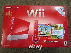 Nouveau Nintendo Wii Super Mario Edition Limitée Red Console System 25e Anniversaire