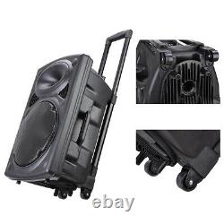 Portable Active Bluetooth Wireless Pa Speaker MIC Amp Usb Sd LCD Fm 12 Woofer