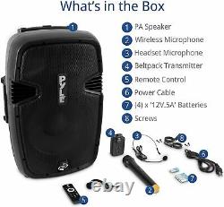 Pyle Portable Bluetooth Loudspeaker Active Pa Speaker System Kit Rechargeable