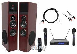 Rockville Bluetooth Home Theater /karaoke Machine System Avec (2) Micros Subs+wireless