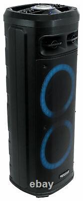 Rockville Go Party Zr10 Dual 10 Portable Sans Fil Led Bluetooth Speaker+uhf MIC