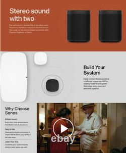 Sonos One (gen 2) White Voice Controlled Smart Speaker Amazon Alexa Intégré