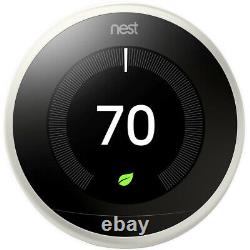 Thermostat Intelligent Google Nest Learning (3ème Génération, Blanc) T3017us