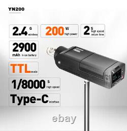 Yongnuo Yn200 Ttl Hss 200w Avec Flash Extérieur Batterie Pour Caméra Canon